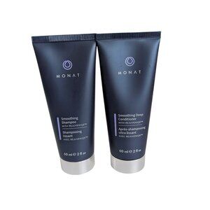 Monat Smoothing Shampoo & Smoothing Deep Conditioner w Rejuveniqe 2 oz SEALED